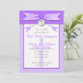 PRINTED RIBBON First Heilige Communauté Invitation Kaart (Staand voorkant)