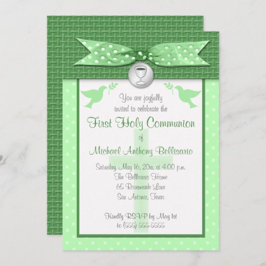 PRINTED RIBBON First Heilige Communauteit Uitnodig Kaart (Voorkant / Achterkant)