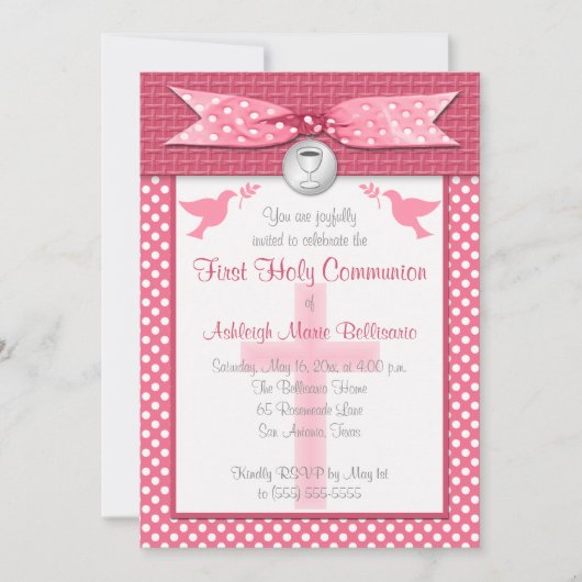 PRINTED RIBBON First Heilige Communauteit Uitnodig Kaart (Voorkant)