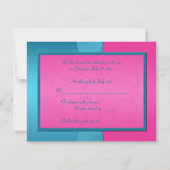 PRINTED RIBBON Fuchsia, Turquoise Reply Card RSVP Kaartje (Achterkant)