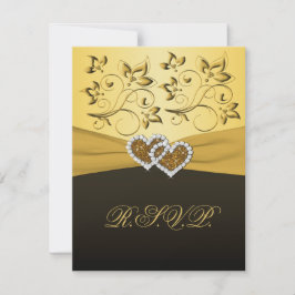 PRINTED RIBBON Joined Hearts RSVP Card