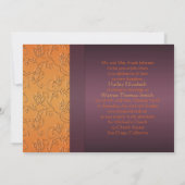 PRINTED RIBBON Paars, Tangerine Wedding Invite Kaart (Achterkant)