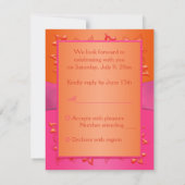 PRINTED RIBBON Pink, Oranje Floral Reply Card RSVP Kaartje (Achterkant)