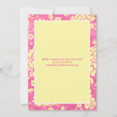 PRINTED RIBBON Pink Yellow 50th Birthday Invite Kaart (Achterkant)
