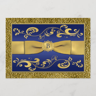 PRINTED RIBBON Scrolls 40th Jubileum Invitation Kaart