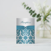 PRINTED RIBBON Silver, Blauwgroen Damask Enclosure Informatiekaartje (Staand voorkant)