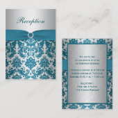 PRINTED RIBBON Silver, Blauwgroen Damask Enclosure Informatiekaartje (Voorkant / Achterkant)