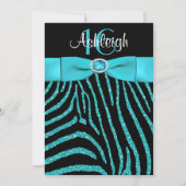 PRINTED RIBBON Zebra 16th Birthday Invitation Kaart (Voorkant)