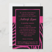 PRINTED RIBBON Zebra 16th Birthday Invitation Kaart (Achterkant)