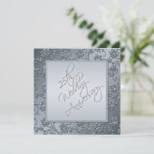 PRINTED Silver Glitter 25th Jubileum Invitation Kaart (Staand voorkant)