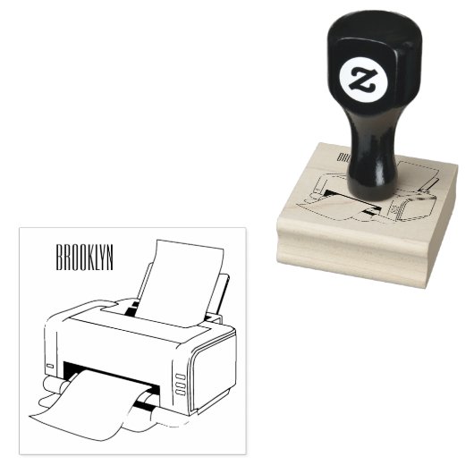 Printer cartoon illustratie rubberstempel (Gestempeld)