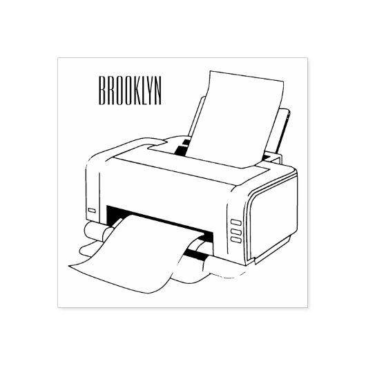 Printer cartoon illustratie rubberstempel (Afrduk)