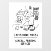 Printer- en afdrukbedrijf raamsticker (Vel)