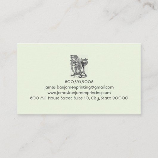  printer of kleine boekhandel visitekaartje (Achterkant)