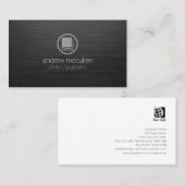 Printer Publisher Boek Icon Donker geborsteld meta Visitekaartje (Voorkant / Achterkant)