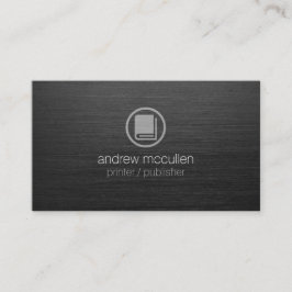 Printer Publisher Boek Icon Donker geborsteld meta Visitekaartje