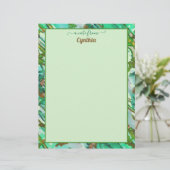 Printer-sized tweezijdige groene Waterverf Abstrac Briefhoofd (Staand voorkant)