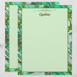 Printer-sized tweezijdige groene Waterverf Abstrac Briefhoofd