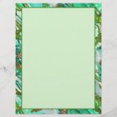 Printer-sized tweezijdige groene Waterverf Abstrac Briefhoofd (Achterkant)