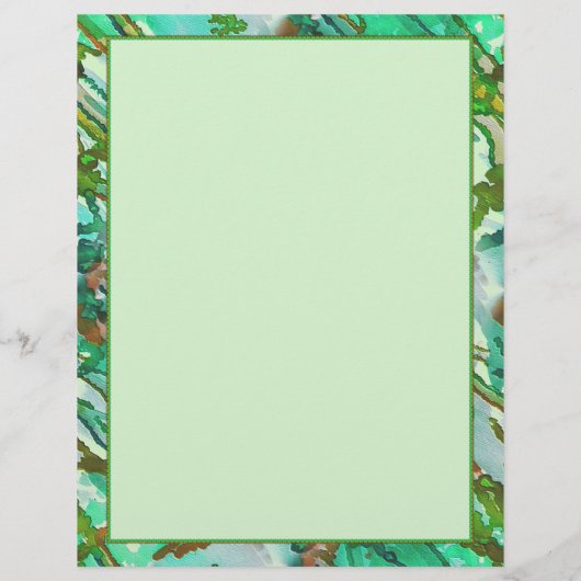 Printer-sized tweezijdige groene Waterverf Abstrac Briefhoofd (Achterkant)