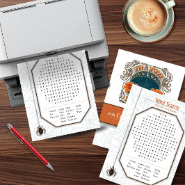 Printer-vriendelijke Halloween Easy Word Search Pa Feestdagenkaart