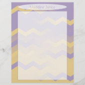 Printeraangepaste lavender en Gold Chevron Station Briefhoofd (Voorkant)