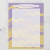 Printeraangepaste lavender en Gold Chevron Station Briefhoofd (Voorkant / Achterkant)
