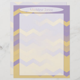 Printeraangepaste lavender en Gold Chevron Station Briefhoofd