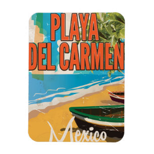 Printerblad Playa del Carmen Vintage — poster Magneet