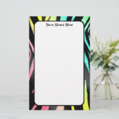 Printerbriefpapier van Neon Zebra Briefpapier (Staand voorkant)