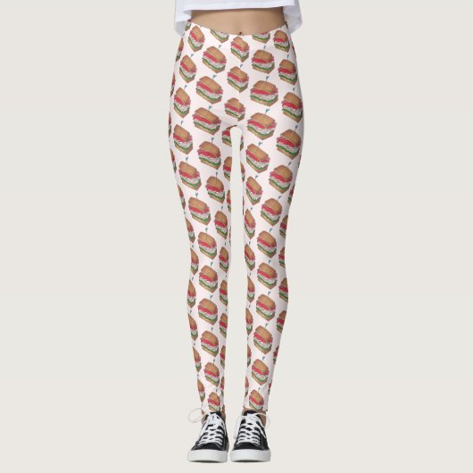Printerdiner Diner Foodie, restaurant voor de Club Leggings (Voorkant)