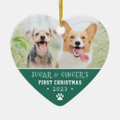 Printerfoto van Turquoise Foto van Pet met eerste  Keramisch Ornament (Voorkant)