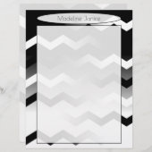 Printergemaakt zwart en wit papier briefhoofd (Voorkant / Achterkant)