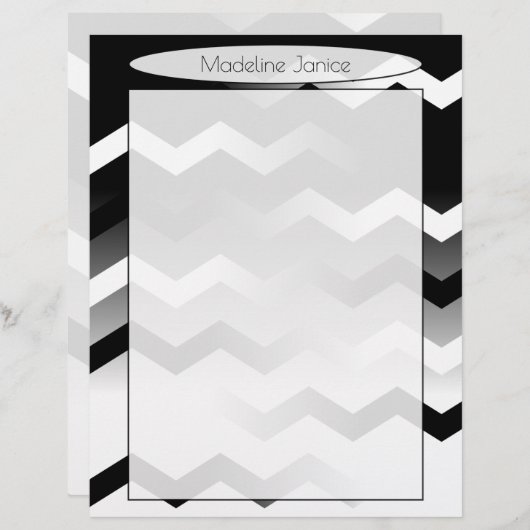 Printergemaakt zwart en wit papier briefhoofd (Voorkant / Achterkant)