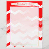 Printergerde rode en witte Chevron Stationery Briefhoofd (Voorkant)