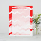 Printergerde rode en witte Chevron Stationery Briefhoofd (Staand voorkant)