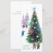 Printerkaart met kerstbomen opnieuw bekijken (Voorkant / Achterkant)