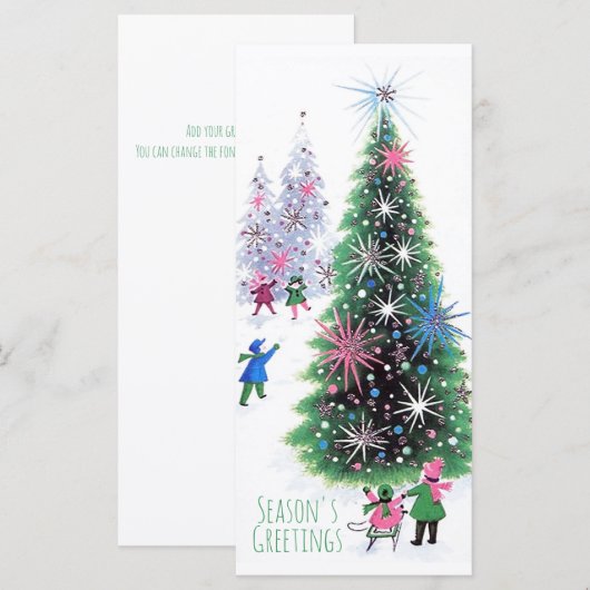 Printerkaart met kerstbomen opnieuw bekijken (Voorkant / Achterkant)