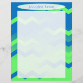 Printermaangeblazen blauw en groen gekleurd papier briefhoofd (Voorkant)