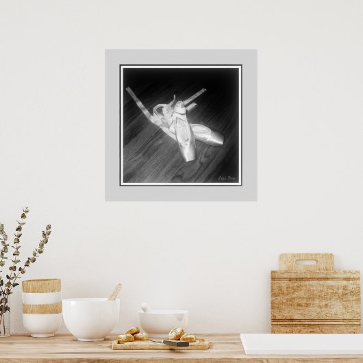 Printerpaneelafdrukken voor tenen (B&W) Poster (Keuken)