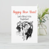 Printerparen dansen en kunst van het nieuwe jaar kaart (Staand voorkant)