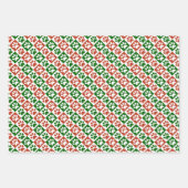 Printerpatroon met rode en groene kerstkaart inpakpapier vel (Voorkant 3)