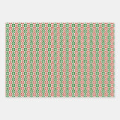 Printerpatroon met rode en groene kerstkaart inpakpapier vel (Voorkant 2)