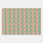 Printerpatroon met rode en groene kerstkaart inpakpapier vel (Voorkant)