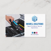 Printerreparatiebedrijf | Eenvoudige witte foto Visitekaartje (Achterkant)