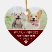 Printerrode foto van Pet's eerste kerstpagina Keramisch Ornament (Voorkant)