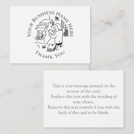 Printers Hartelijk dank Notitiekaartje (Voorkant / Achterkant)