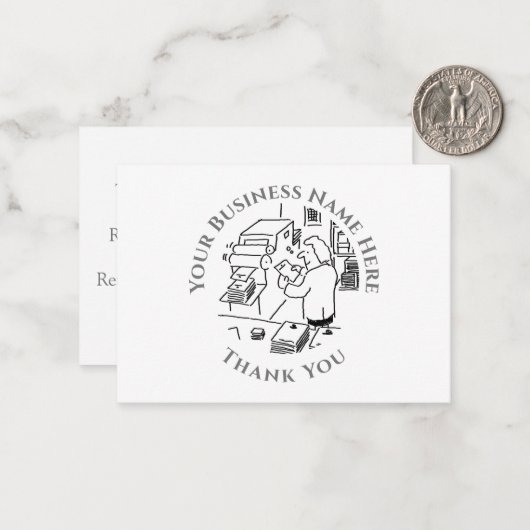 Printers Hartelijk dank Notitiekaartje (Voorkant / Achterkant in situ)