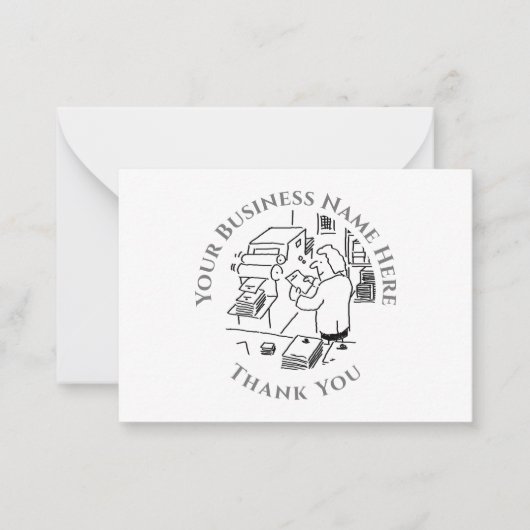 Printers Hartelijk dank Notitiekaartje (Voorkant)