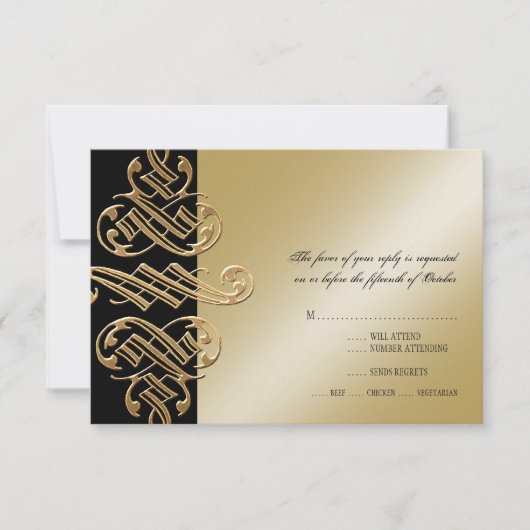 Printers met ornament Swirl RSVP-reactiekaart RSVP Kaartje (Voorkant)